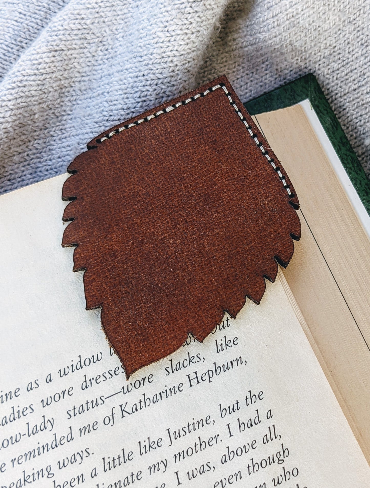 Alder Leaf Leather Bookmark Bookmark 12.00