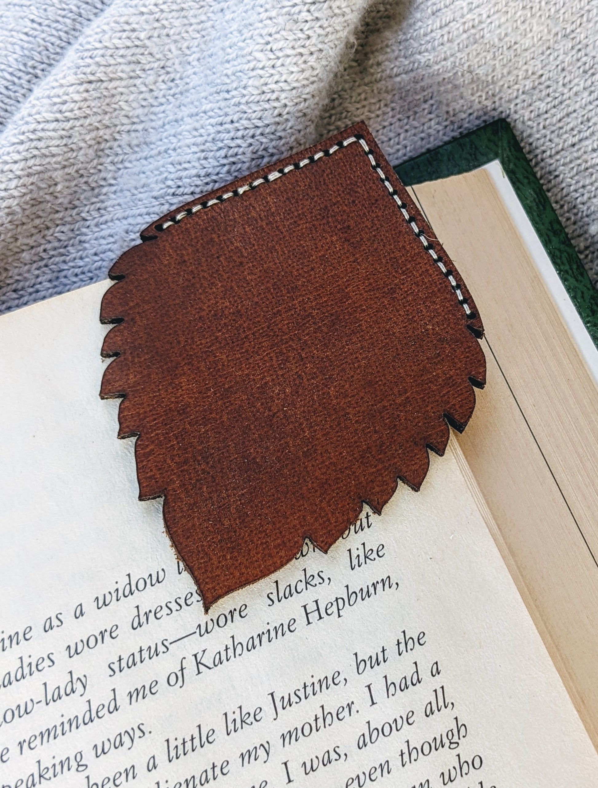 Alder Leaf Leather Bookmark Bookmark 12.00