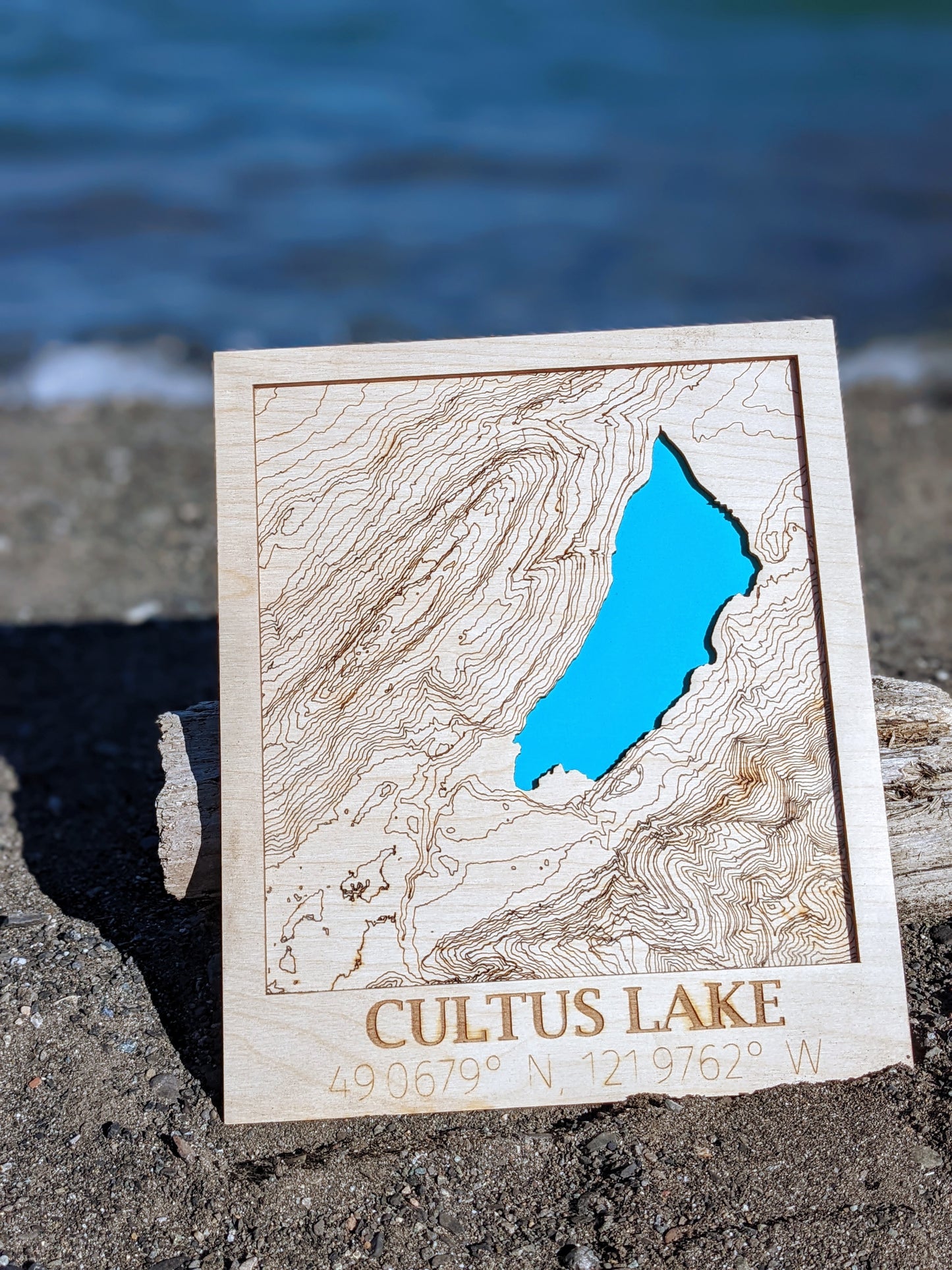 Cultus Lake Wooden Topographic Map Map 50.00