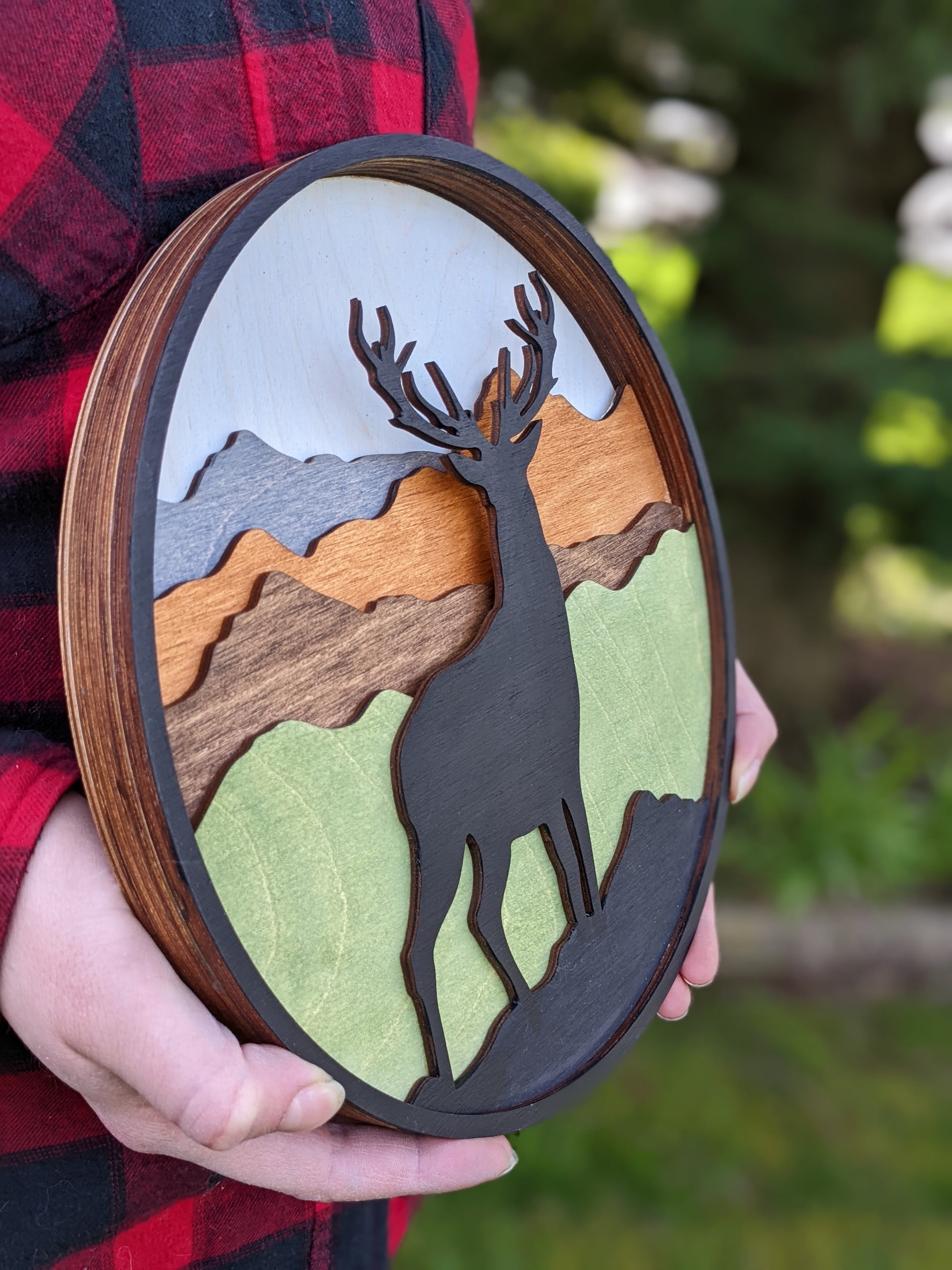 3D Layered Deer and mountains scene Artwork 90.00