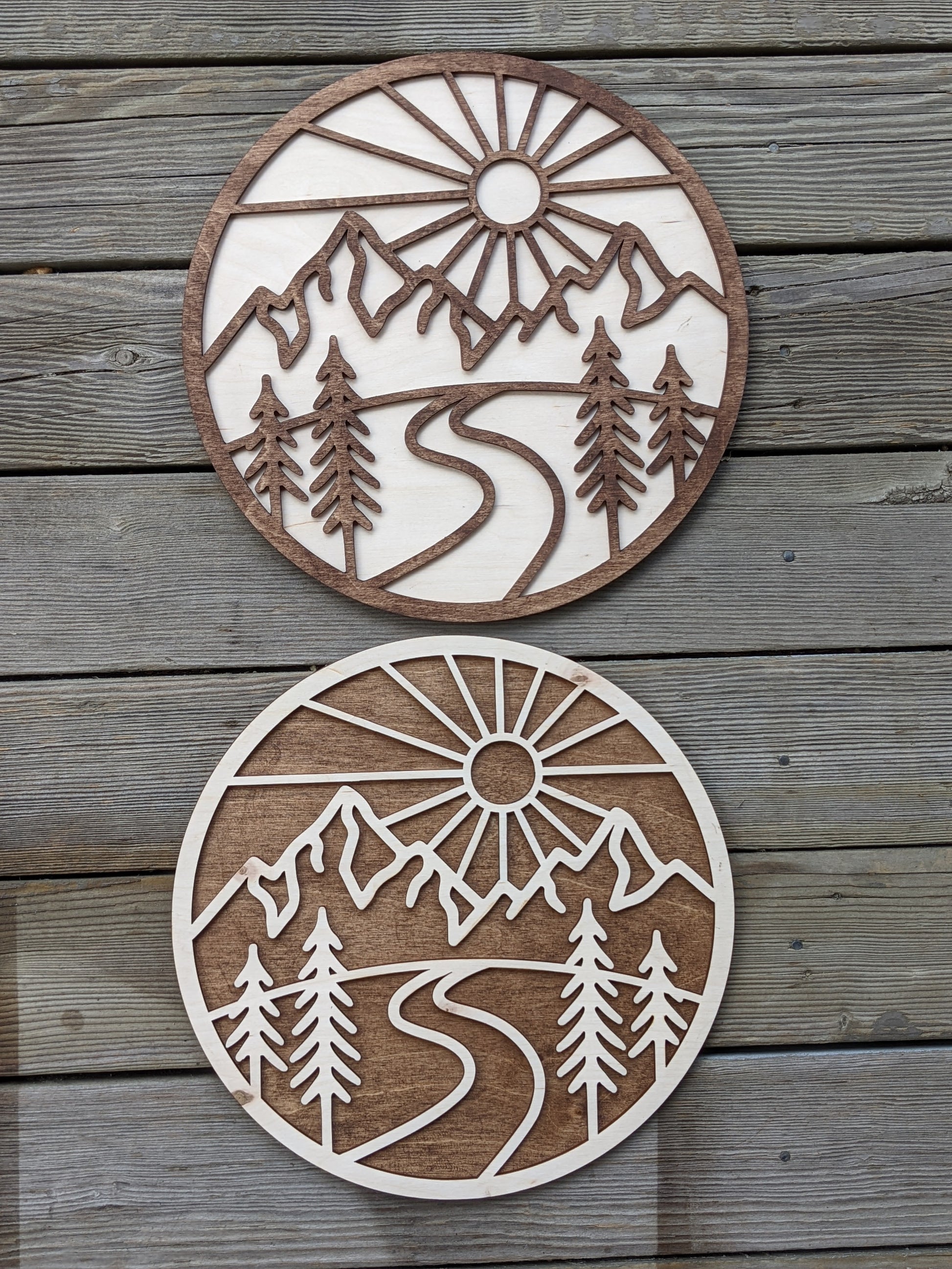3D Layered Wood Mountain Wall Art Sign 35.00