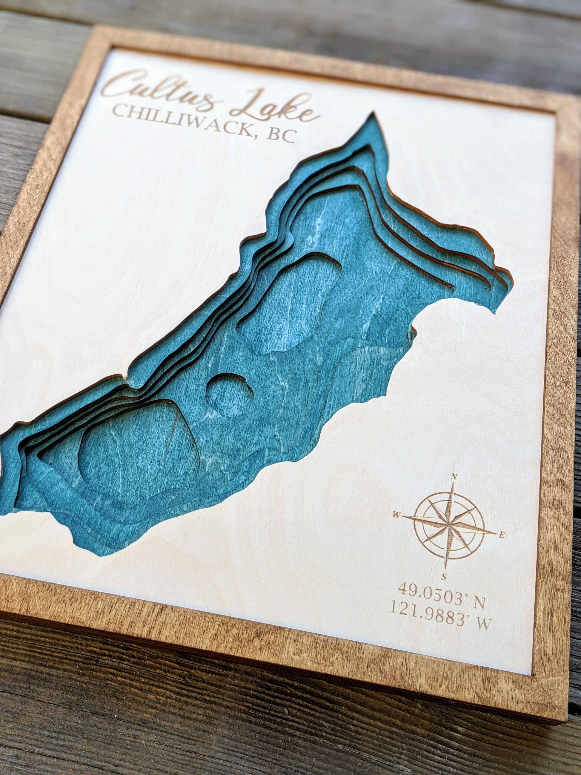 Cultus Lake Wooden Bathymetric Map Map 120.00
