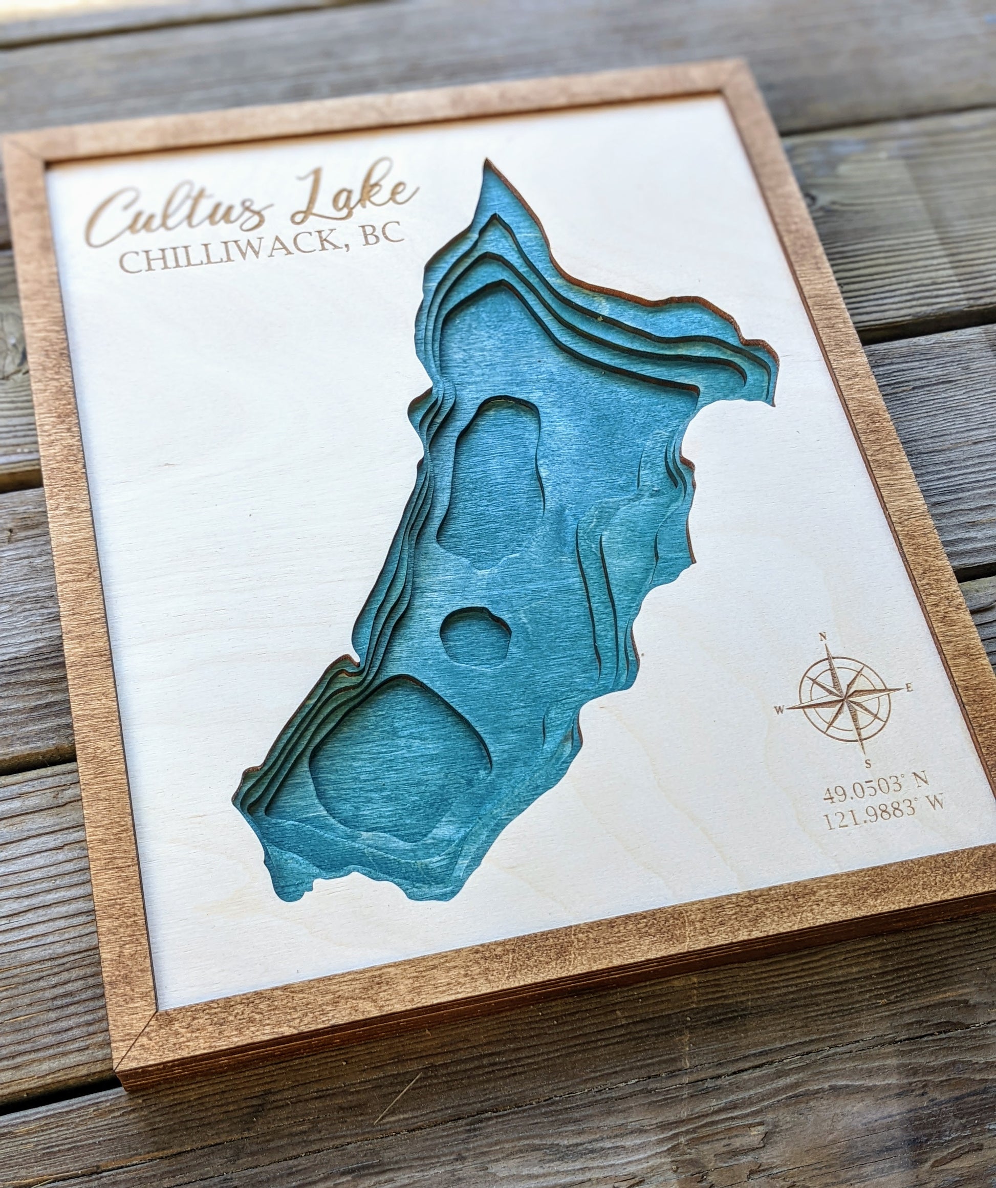 Cultus Lake Wooden Bathymetric Map Map 120.00