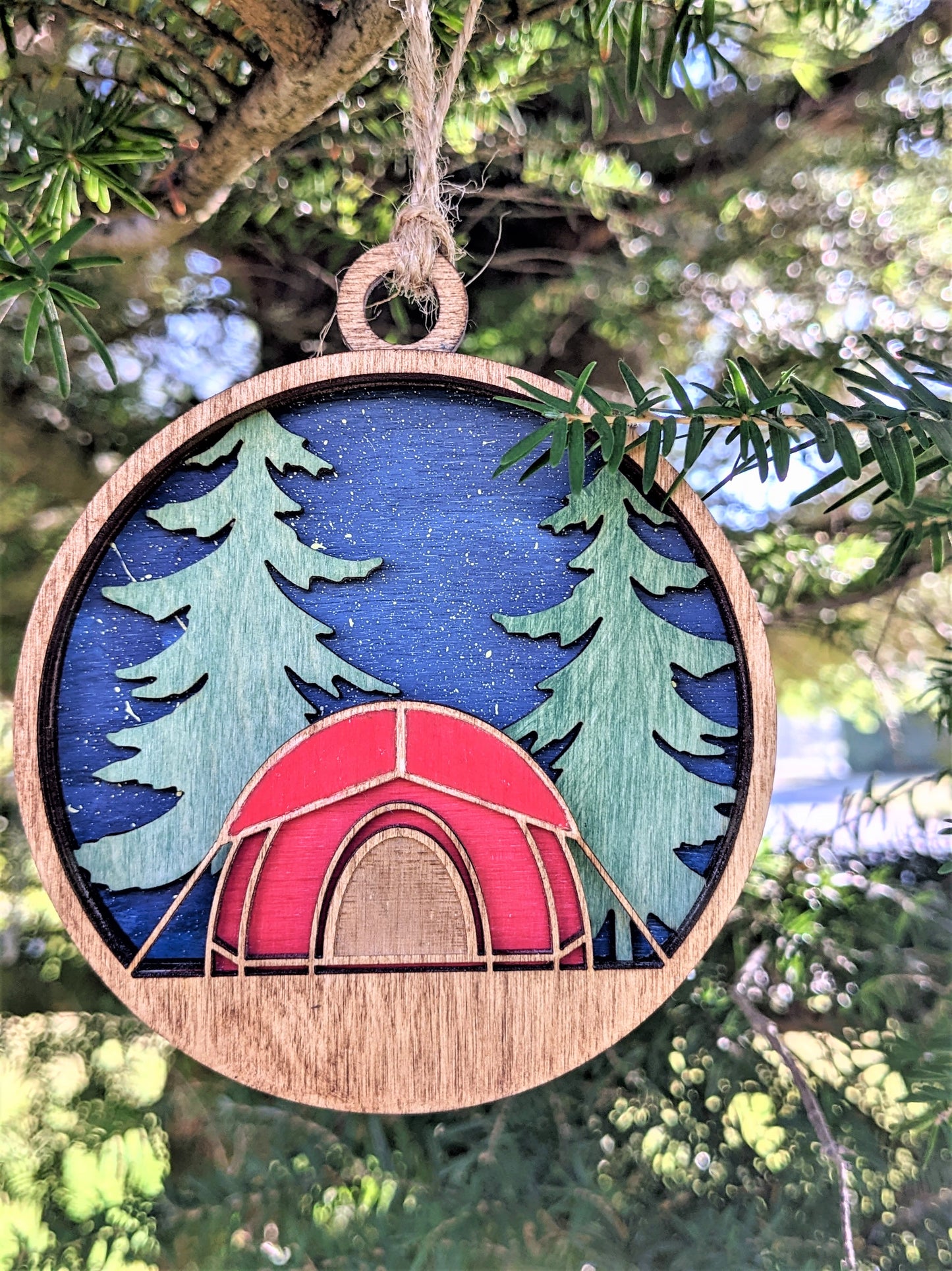 3D layered Camping Christmas Ornament / Tent Christmas Ornament Christmas Ornament 30.00