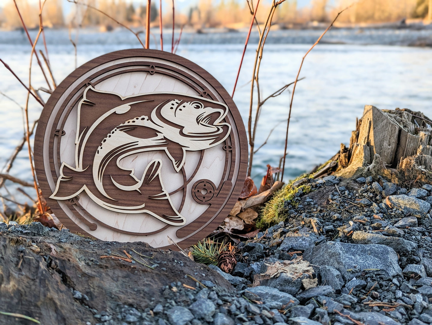 Wooden Fish Sign