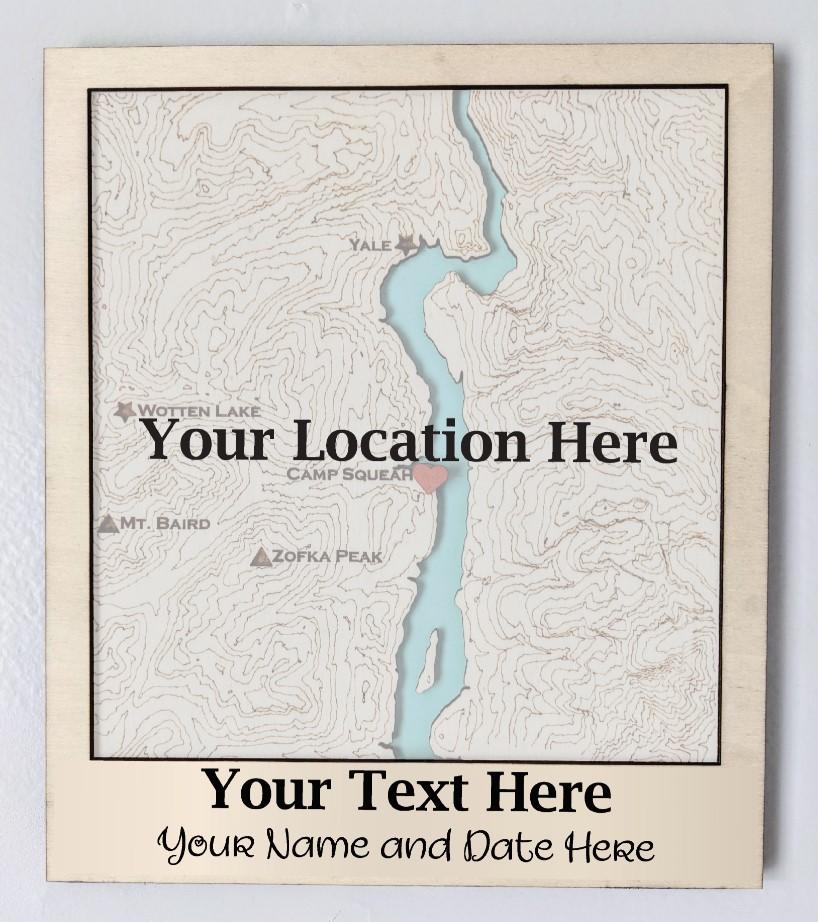 Custom 3D Engraved Wooden Map Map 70.00