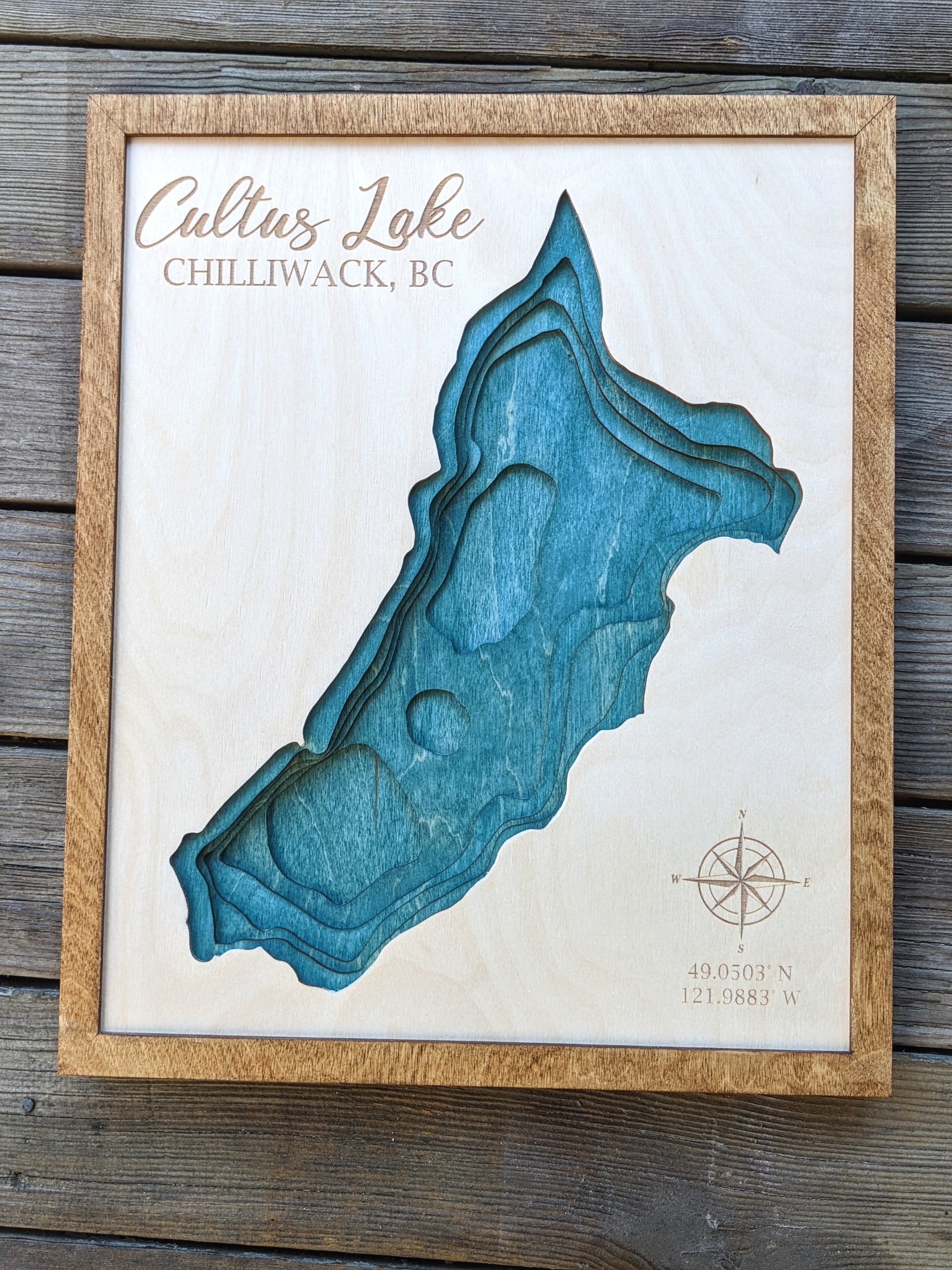 Cultus Lake Wooden Bathymetric Map Map 120.00