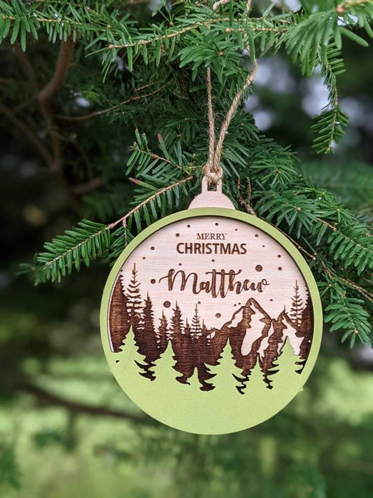Personalized Mountain Christmas Ornament Christmas Ornament 30.00